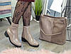 Черевики шкіряні на невисоких підборах, колір візон, фото 5