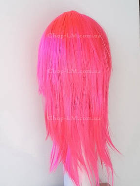 Перука рожевий карнавальний, прямий, фото 3