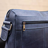 Ділова чоловіча шкіряна сумка на плече SHVIGEL 11249 Синя, фото 10