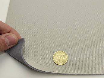 Автотканина стельова 1315/3 оригінальна на поролоні, колір сіро-бежевий, товщ. 3мм шир. 147см