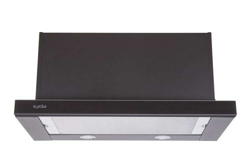 Витяжка телескопічна GARDA 60 BK/BG (1100) SMD LED чорні емаль і скло