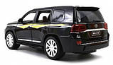 Колекційна машинка металева Toyota Land Cruiser Автопром 7690 (масштаб 1:24) Чорний, фото 3