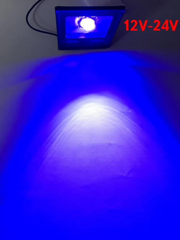 Світлодіодний лінзований прожектор SL-30Lens 30W 12-24V DC синій IP65 Slim Код.59870