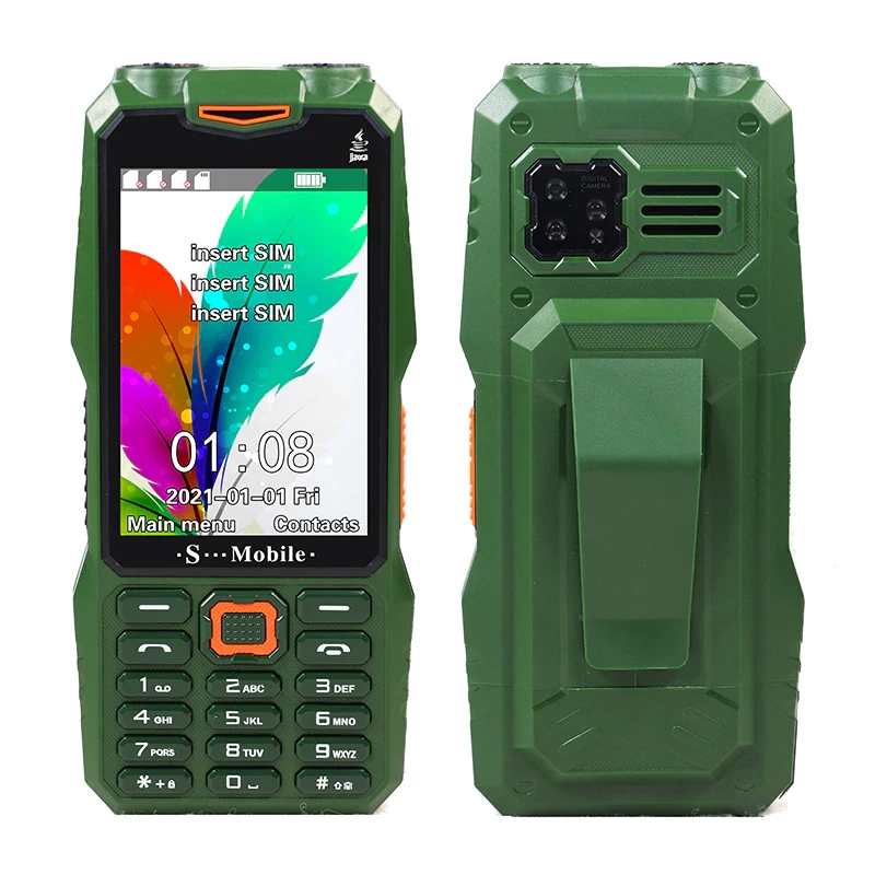 Мобільний телефон захищений Land rover S999 green 3сим 10000mAh 3.5"