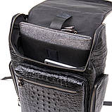 Рюкзак під рептилію шкіряний Vintage 20431 Чорний, фото 4