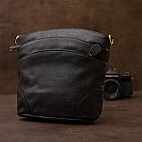 Жіноча компактна сумка зі шкіри 20415 Vintage Чорна, фото 7
