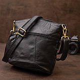 Жіноча компактна сумка зі шкіри 20415 Vintage Чорна, фото 8