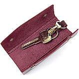 Стильна шкіряна ключниця GRANDE PELLE 11348 Бордовий, фото 3