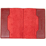 Гарна шкіряна обкладинка на паспорт GRANDE PELLE 11480 Червоний, фото 3