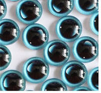 Очки для іграшок скляні круглі 10 мм діаметр, колір бірюзовий