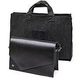 Жіноча стильна сумка з натуральної шкіри GRANDE PELLE 11434 Чорний, фото 5