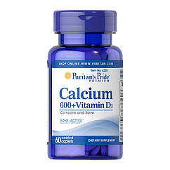 Кальцій Д3 Puritan's Pride Calcium 600+ Vitamin D3 (60 таб) пуританс прайд
