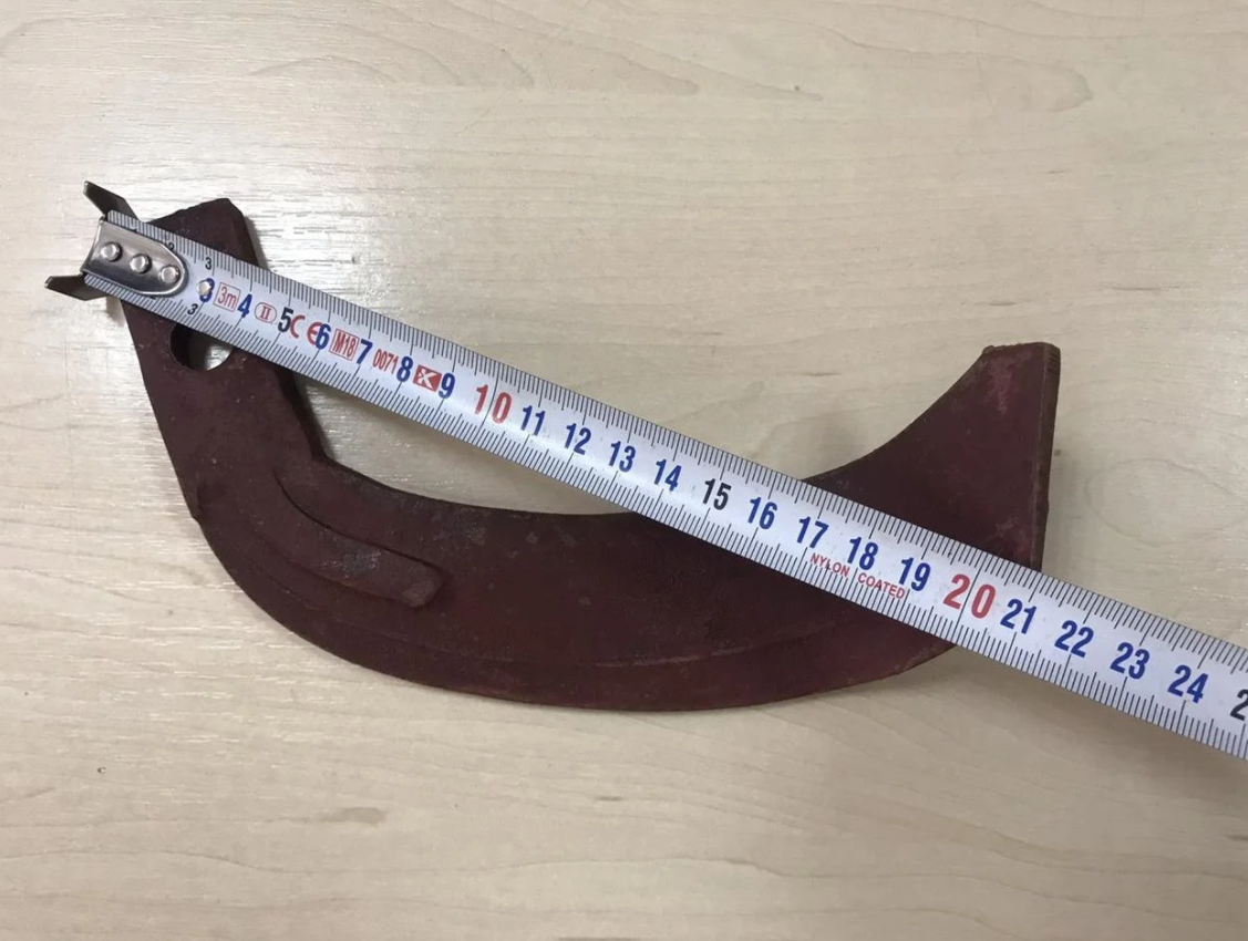 Ніж ґрунтофрези IT-225 (210) 21 см ТІЛЬКИ ПРАВІ  на тракторну  фрезу ЧОРНИЙ Китай GQN ДТЗ Заря