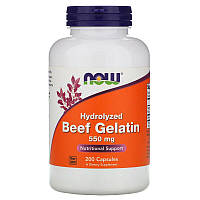 Говяжий желатин Now Foods Hydrolyzed Beef Gelatin 550 mg 200 капсул