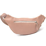 Практична шкіряна жіноча поясна сумка GRANDE PELLE 11359 Рожевий, фото 2