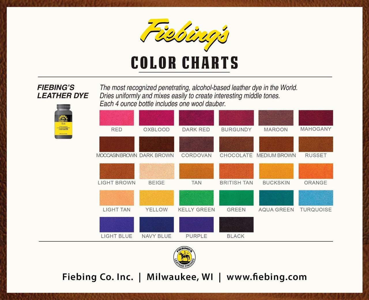 Fiebing's Leather Dye Фарба для шкіри. 29 кольорів - фото 2 - id-p234689521