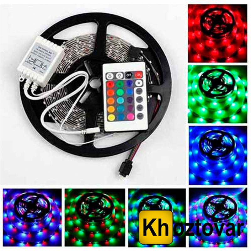 Світлодіодна стрічка з комплектом для під'єднання RGB 3528 ⁇ 5 м