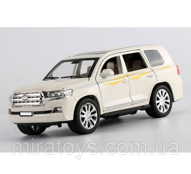 Колекційна машинка металева Toyota Land Cruiser Автопром 7690 (масштаб 1:24) Білий