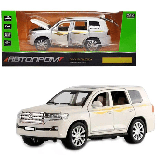 Колекційна машинка металева Toyota Land Cruiser Автопром 7690 (масштаб 1:24) Білий, фото 3