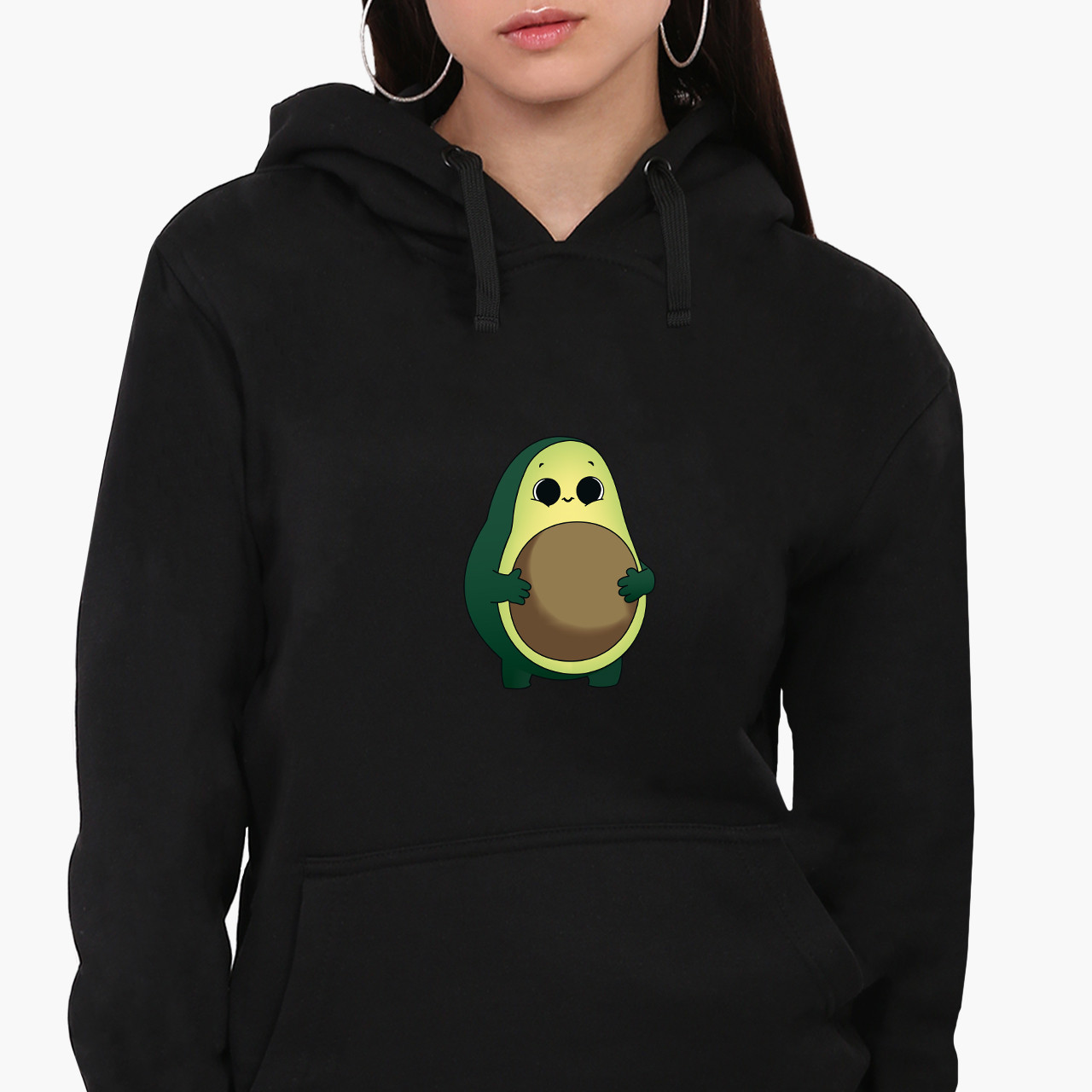 Худі жіночий Авокадо (Avocado) Кенгуру  Чорний