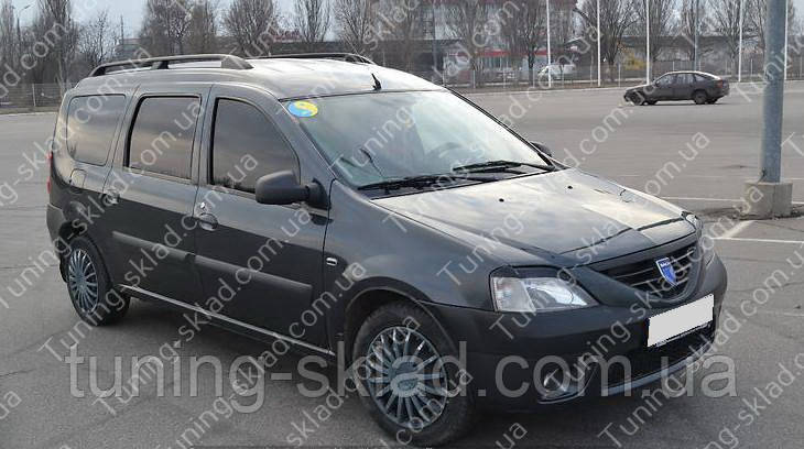 Рейлинги на крышу Дачия Логан универсал (продольные рейлинги Dacia Logan MCV концевик.сталь) - фото 2 - id-p158300753