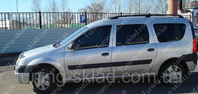 Рейлинги на крышу Дачия Логан универсал (продольные рейлинги Dacia Logan MCV концевик.сталь) - фото 4 - id-p158300753