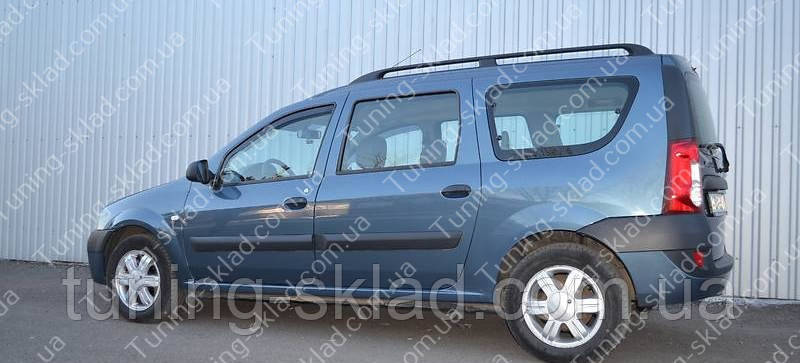 Рейлинги на крышу Дачия Логан универсал (продольные рейлинги Dacia Logan MCV концевик.сталь) - фото 5 - id-p158300753