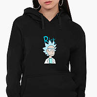 Худи женский Рик Санчез Рик и Морти (Rick Sanchez Rick and Morty) Кенгуру (8921-2929) Черный