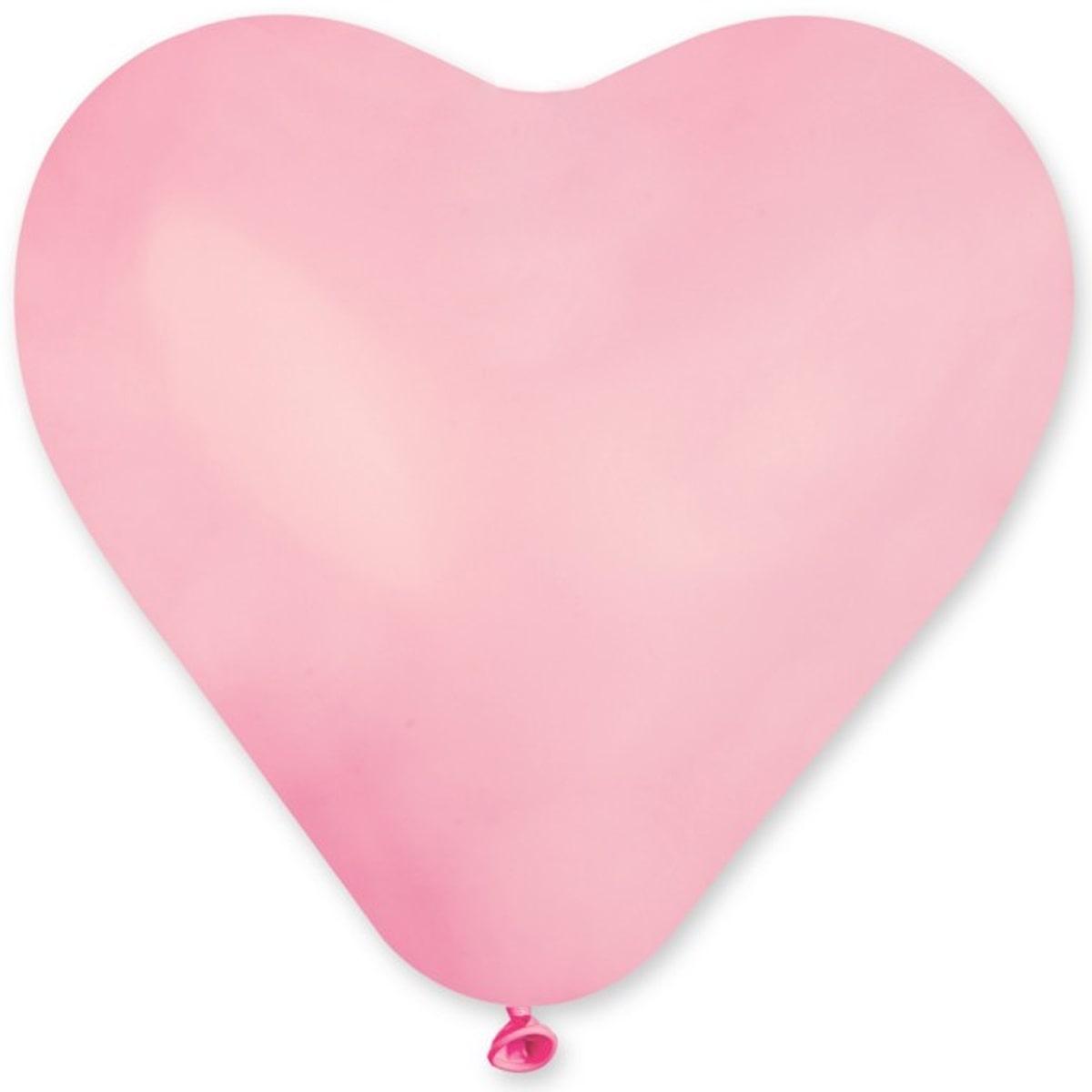 G 17" пастель рожевий. Куля латексне серце 14 лютого