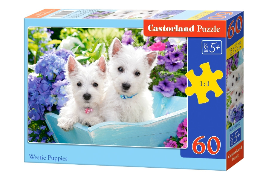 Пазл Castorland Westie Цуценята, 60 ел.