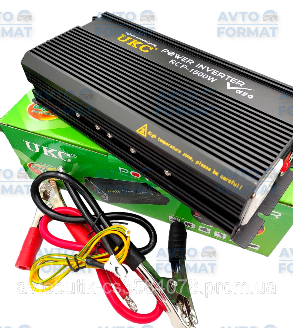 Преобразователь инвертор  UKC 12V-220V RCP-1500W + USB, фото 1