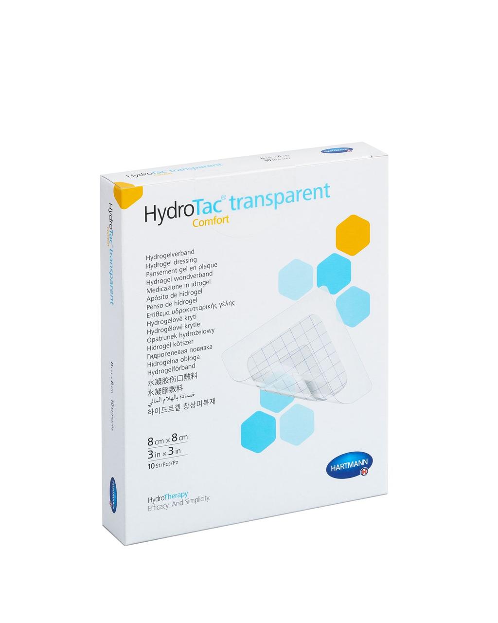 Пов`язка гідрогелева HydroTac® transparent Comfort / ГідроТак транспарент Комфорт 8см x 8см 1шт., фото 1