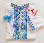 Вишиванка дитяча для хлопчика "Філіп" із синьою вишивкою, фото 3