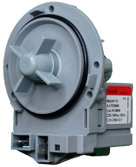 Мотор помпи (зливного насоса) для пральних машин Ariston, Candy, Indesit, Whirlpool C00108264