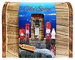 Набір Old Spice Deep Sea в дерев'яній скрині (лосьйон п/гоління+дезодорант стик+гель д/душа+дезодорант-аерозоль)