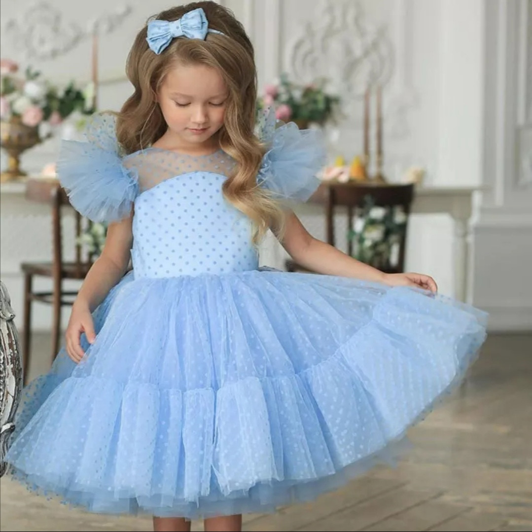 Ошатне плаття синєElegant blue snowflake dress