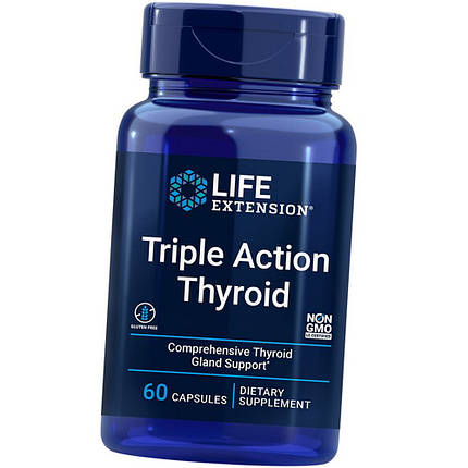 Підтримка щитоподібної Заліза Life Extension Triple Action Thyroid 60 caps, фото 1