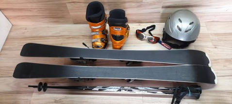 Комплект DYNASTAR лижі 110 см, черевики 22.5 см - розмір 35.5, шолом, палиці, окуляри, фото 3