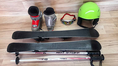 Комплект ELAN лыжи 80 см, сапоги 17 см - размер 27, шлем, палки, очки домовичок тулс, фото 2