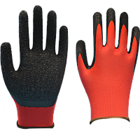 Рабочие перчатки Reis OX-LATEKS CB с латексным покрытием красно черного цвета (siz-001)