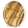 Менажниця дерев'яна секційна тарілка з роздільниками для подачі м'ясних страв і закусок "Хоббіт" ясень д29 см, фото 2