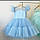 Ошатне плаття синєElegant blue snowflake dress, фото 4
