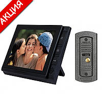 Видеодомофон цветной Luxury 806 r2 с памятью и вызывной панелью на 2 камеры для частного дома квартиры skd