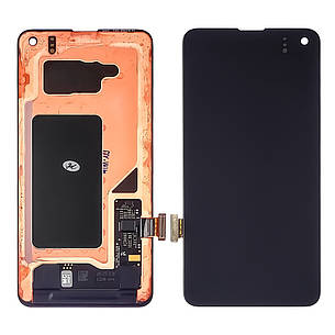 Дисплей (lcd екран) для Samsung G970 Galaxy S10e з чорним тачскріном Original (переклеєне скло), фото 2