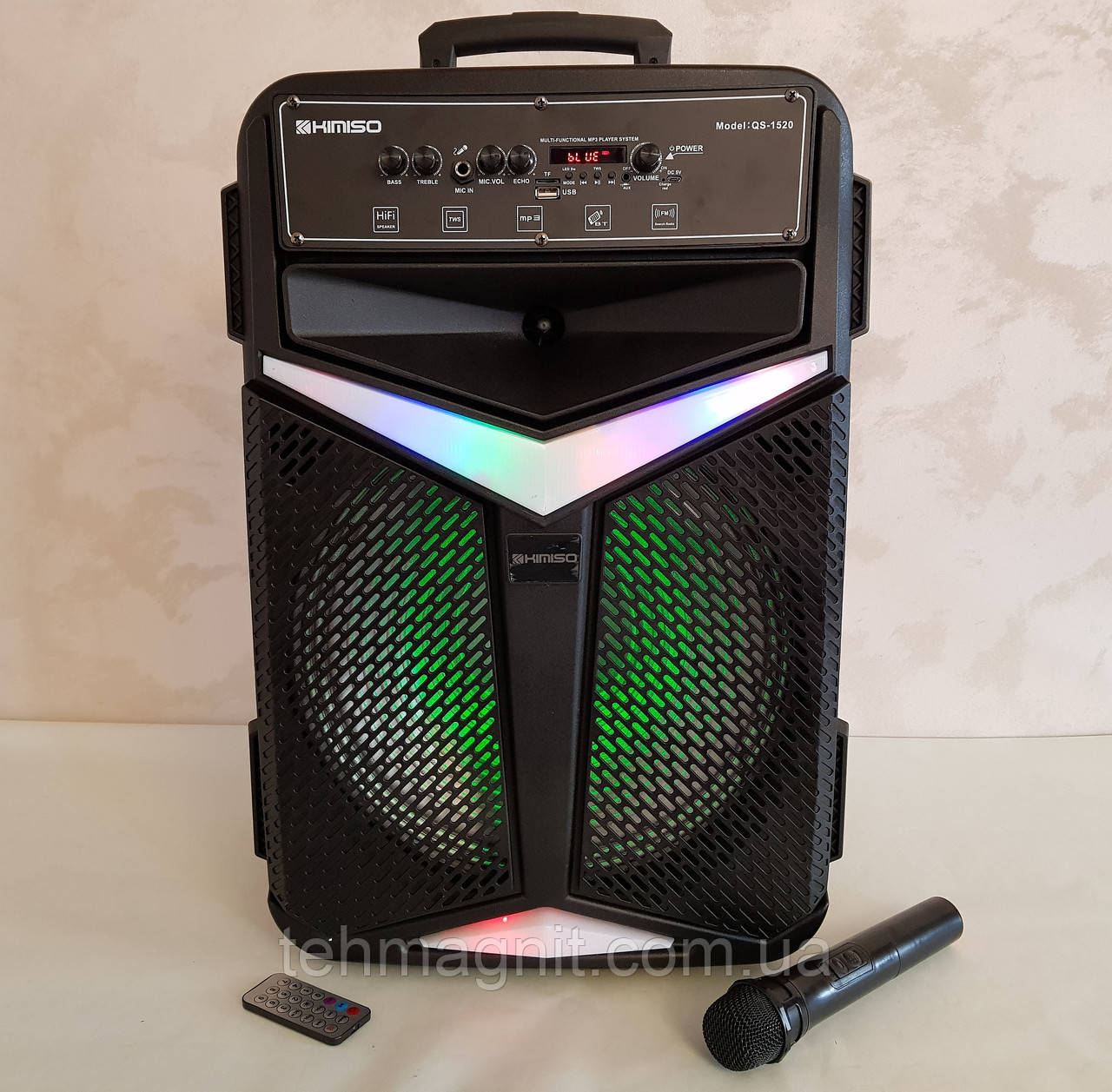 Колонка акумуляторна з мікрофоном Kimiso QS-1520