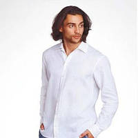 Классическая мужская льняная рубаха белая, черная, серый лен, цветные