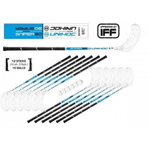 Набір для флорбола UNIHOC SNIPER 96 см (12 ключок, 9 лівих і 3 правих)