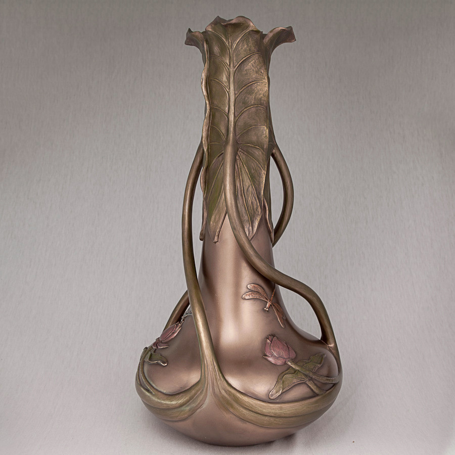 Ваза декоративна настільна Veronese Бабка на лотосі 46 см 10145 бронзове напилення