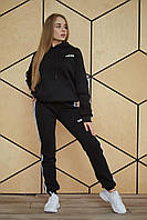 Женский спортивный костюм теплый трехнитка с начесом Adidas зимний стильный прогулочный повседневный