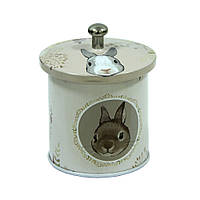 Железная баночка (контейнер) для сыпучих 50 грамм | «Кролик» | Квадратная